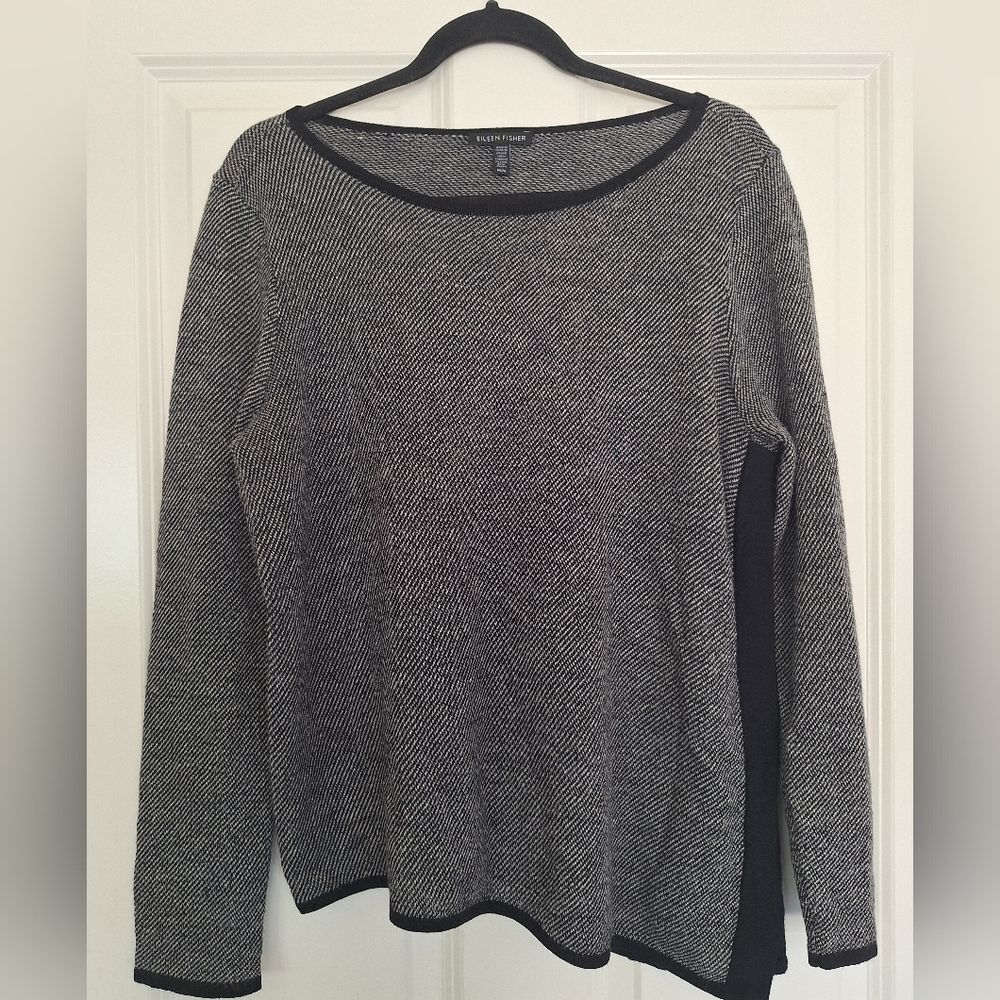 Eileen Fisher Black Top Blouses Long Sleeve Size‎ M